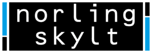 Norling Skylt Ny logo 2 rader vit kontur